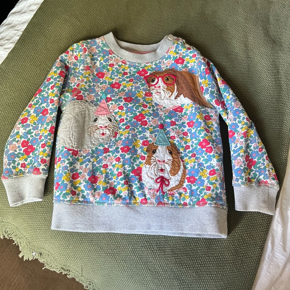 Mini Boden Size 2-3 Guinea Pig Sweatshirt